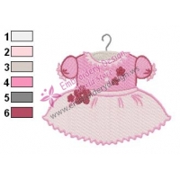Pink Dress Embroidery Design